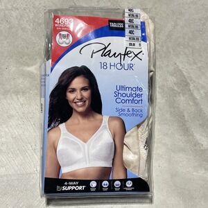 Playtex Women 40C 18 Hour Original Comfort Strap Wire-Free Bra 4693 Beige